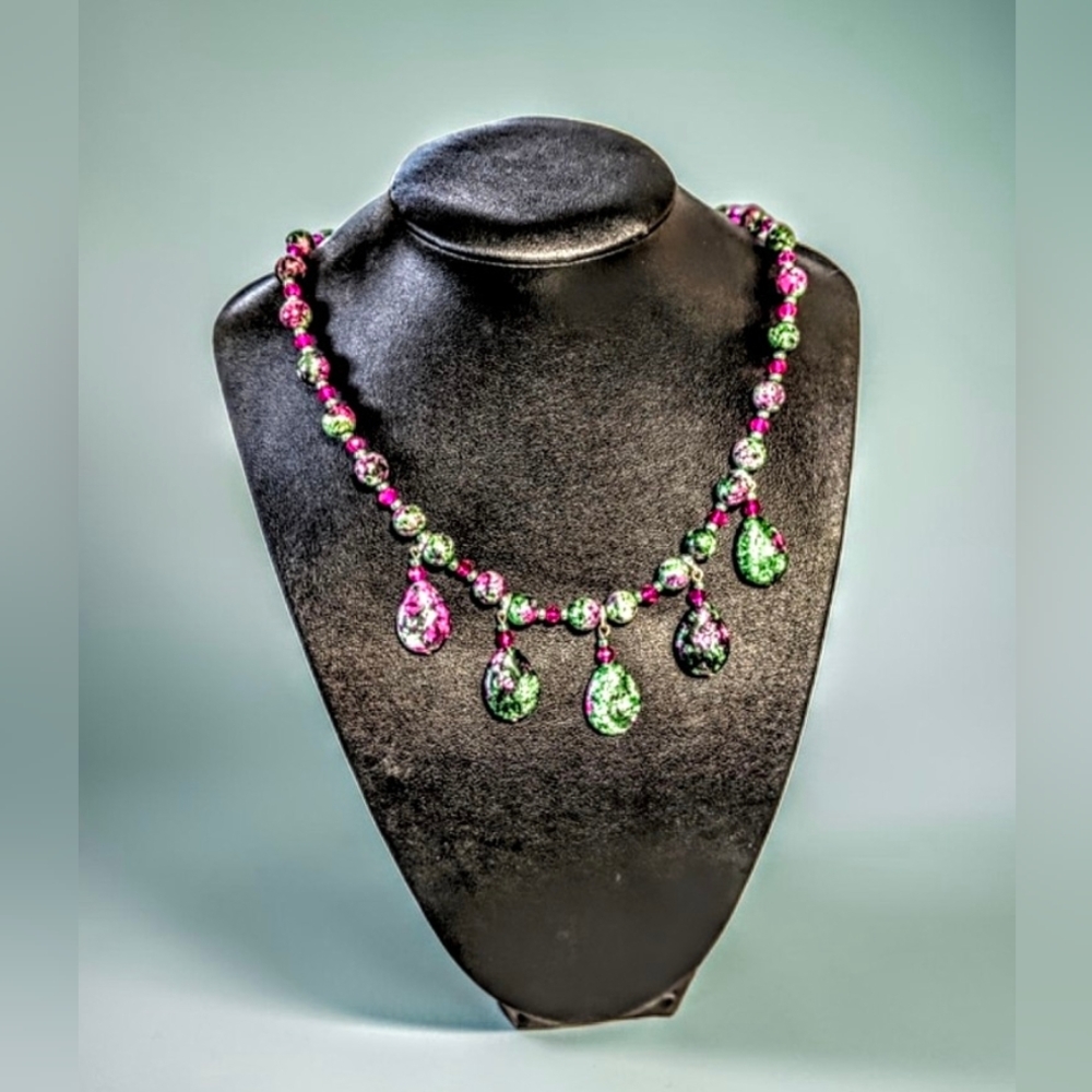 Hand Crafted Zoisite Gemstone Necklace